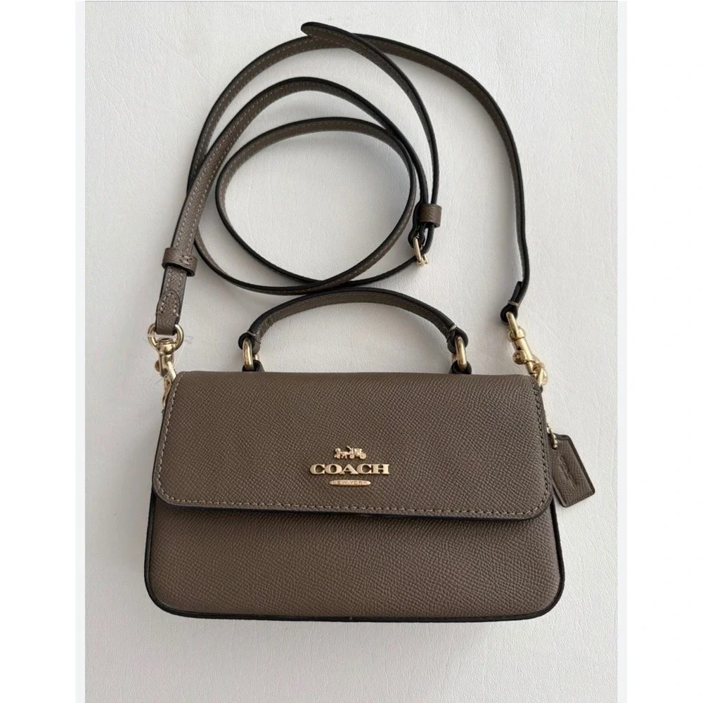 Coach Mini Josie Crossbody Bag purse  Brown Leather Gold Hardware NEW